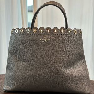 Kate Spade Paloma Road Mini Janell Gray Leather Satchel Crossbody